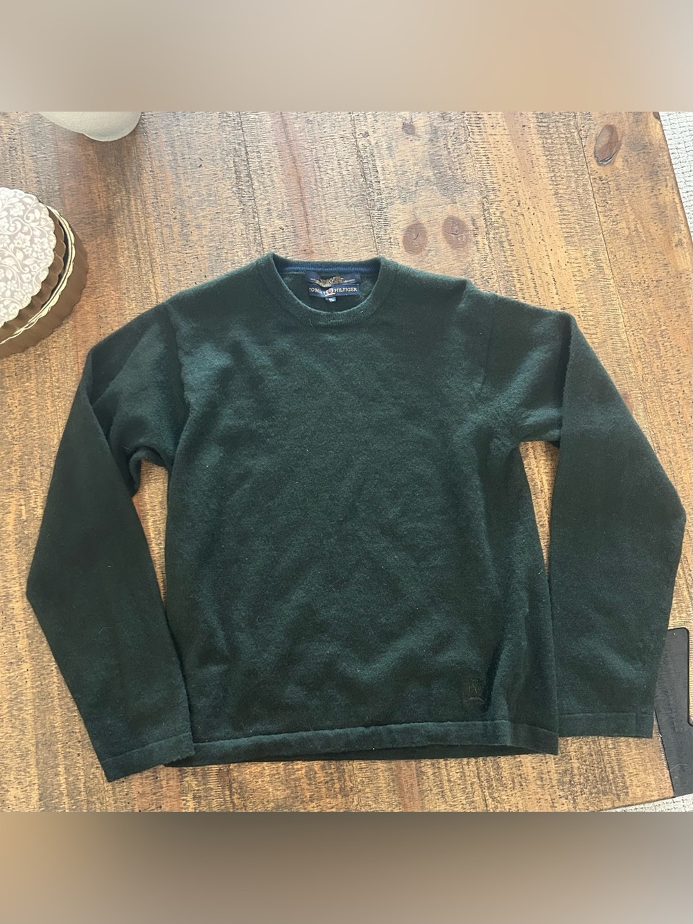 VTG Tommy Hilfiger Dark Green 100% Merino Wool Sweater XL Made in Japan